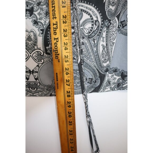 Paisley Pattern Midi Dress Strapless With Drawstring & Silver Ring Detail XL - Picture 7 of 8